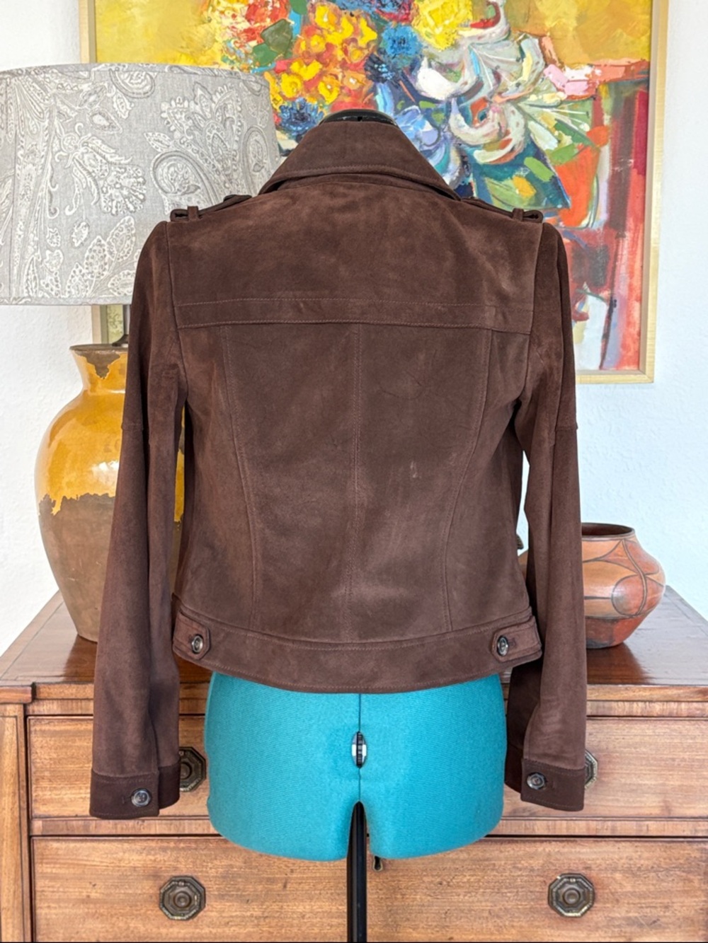 NWT Banana Republic Brown Suede Moto Jacket Women's - Picture 4 of 7